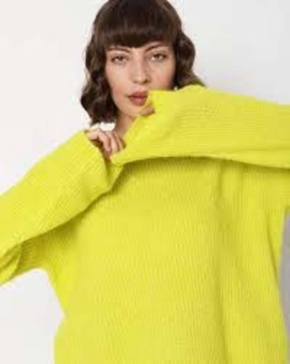 Capsule Neon Sweater Size US 8/10 Lime Jumper Green Mock Neck